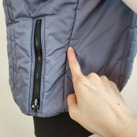 Vintage 80's Roffe Gray & Black Down Puffer Vest - Picture 7 of 10